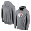 Johmsee P.Steelers Gray LOGO Pullover Hoodies Limited Blank Player Stitched Jerseys