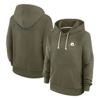 Johmsee P.Steelers Olive Salute to Service Pullover Hoodies Limited Blank Player Stitched Jerseys