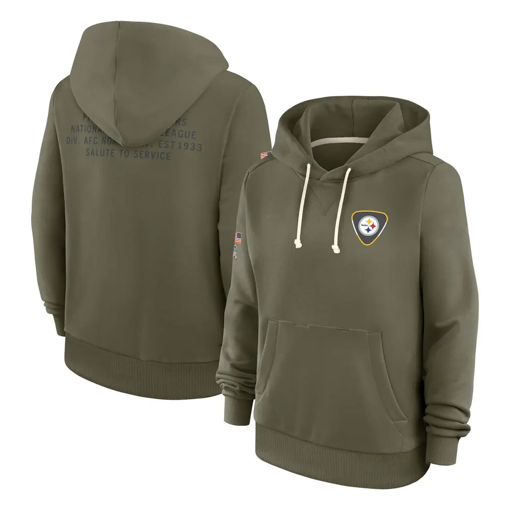 Johmsee P.Steelers Olive Salute to Service Pullover Hoodies Limited Blank Player Stitched Jerseys