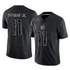 Johmsee P.Steelers #11 Michael Pittman Jr. Player Black Reflective Limited Home Game Stitched Jerseys