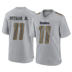 Johmsee P.Steelers #11 Michael Pittman Jr. Player Gray Atmosphere Fashion Home Game Stitched Jerseys