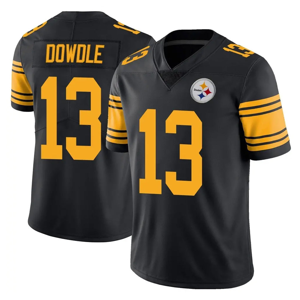 Johmsee P.Steelers #13 Rico Dowdle Player Black Limited Color Rush Home Game Stitched Jerseys