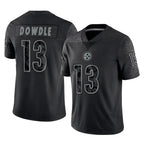 Johmsee P.Steelers #13 Rico Dowdle Player Black Reflective Limited Home Game Stitched Jerseys