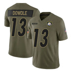 Johmsee P.Steelers #13 Rico Dowdle Player Olive 2025 Salute To Service Limited Home Game Stitched Jerseys
