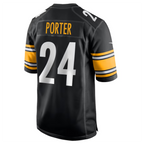 Johmsee P.Steelers #24 Joey Porter Jr. Black 2023 Draft Pick Game American Stitched Jerseys