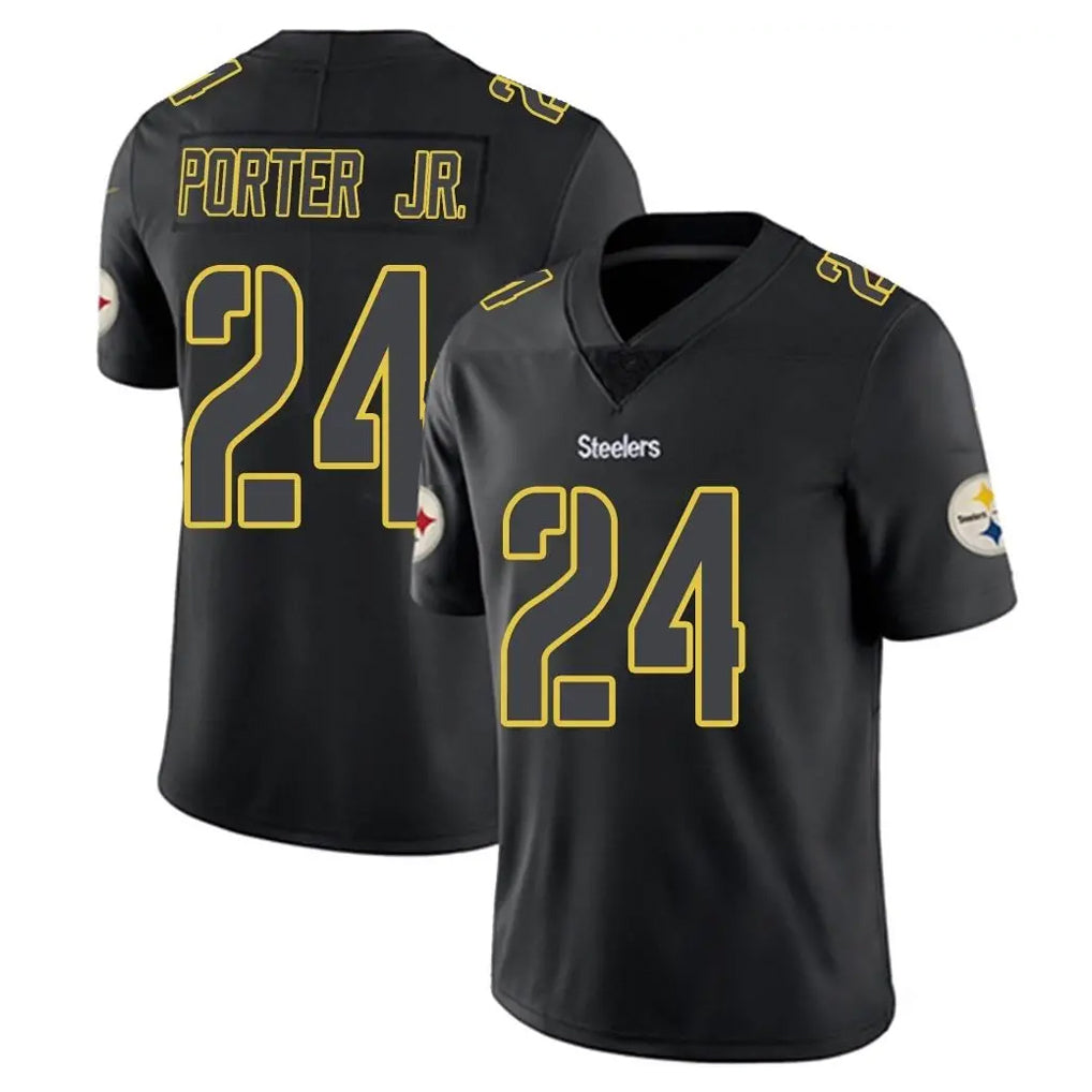 Johmsee P.Steelers #24 Joey Porter Jr. Player Black Impact Limited Home Game Stitched Jerseys