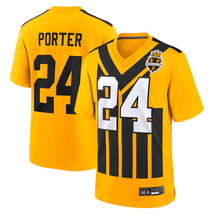 Johmsee P.Steelers #24 Joey Porter Jr. Player Gold Alternate 1933 Throwback Game Stitched Jerseys