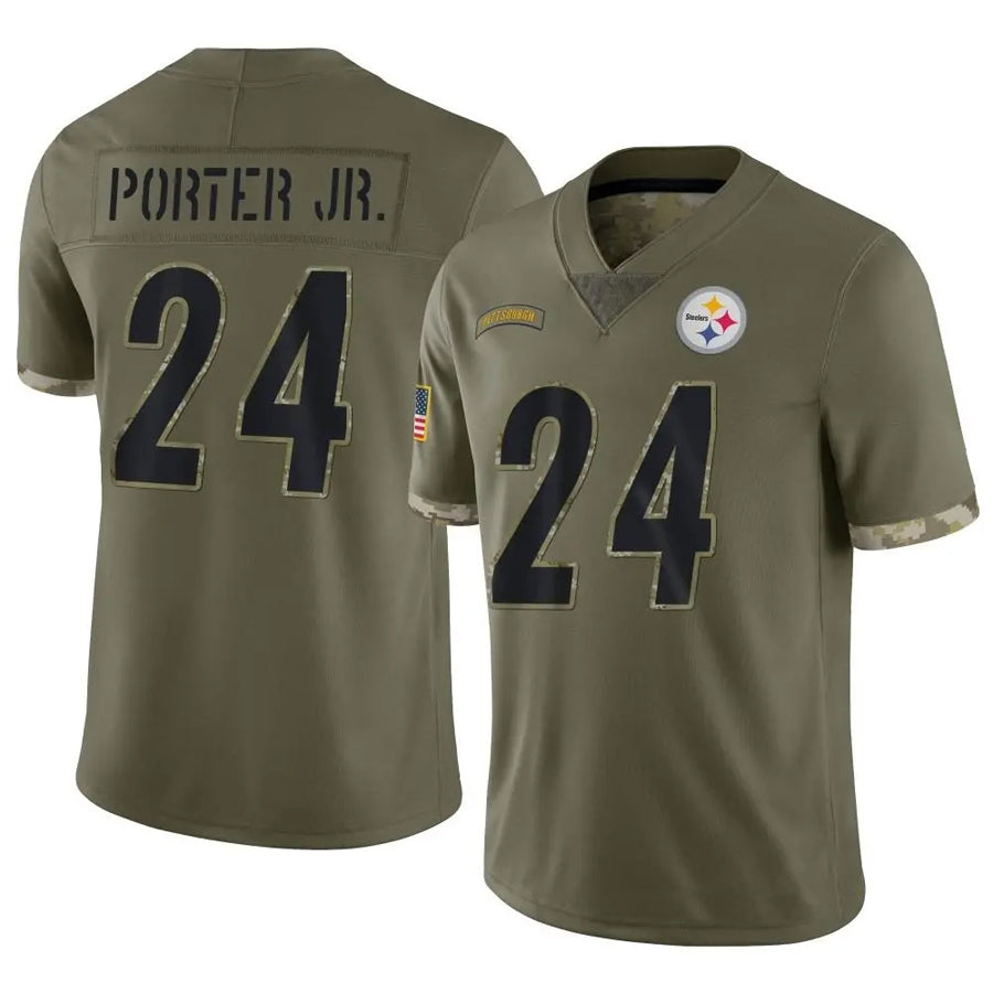Johmsee P.Steelers #24 Joey Porter Jr. Player Salute To Service Limited Olive Stitched Jerseys