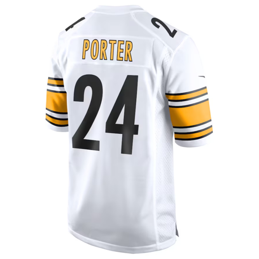 Johmsee P.Steelers #24 Joey Porter Jr. White Away Game American Stitched Jersey