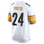 Johmsee P.Steelers #24 Joey Porter Jr. White Away Game American Stitched Jersey