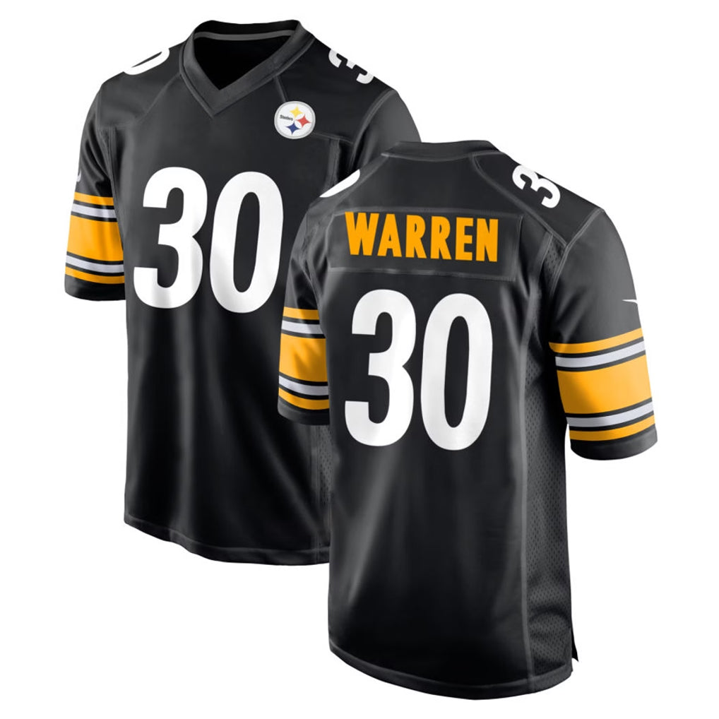Johmsee P.Steelers #30 Jaylen Warren Player Black Home Game Stitched Jerseys