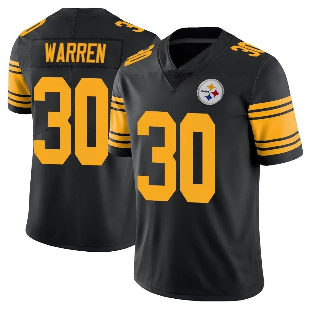 Johmsee P.Steelers #30 Jaylen Warren Player Black Limited Color Rush Home Game Stitched Jerseys
