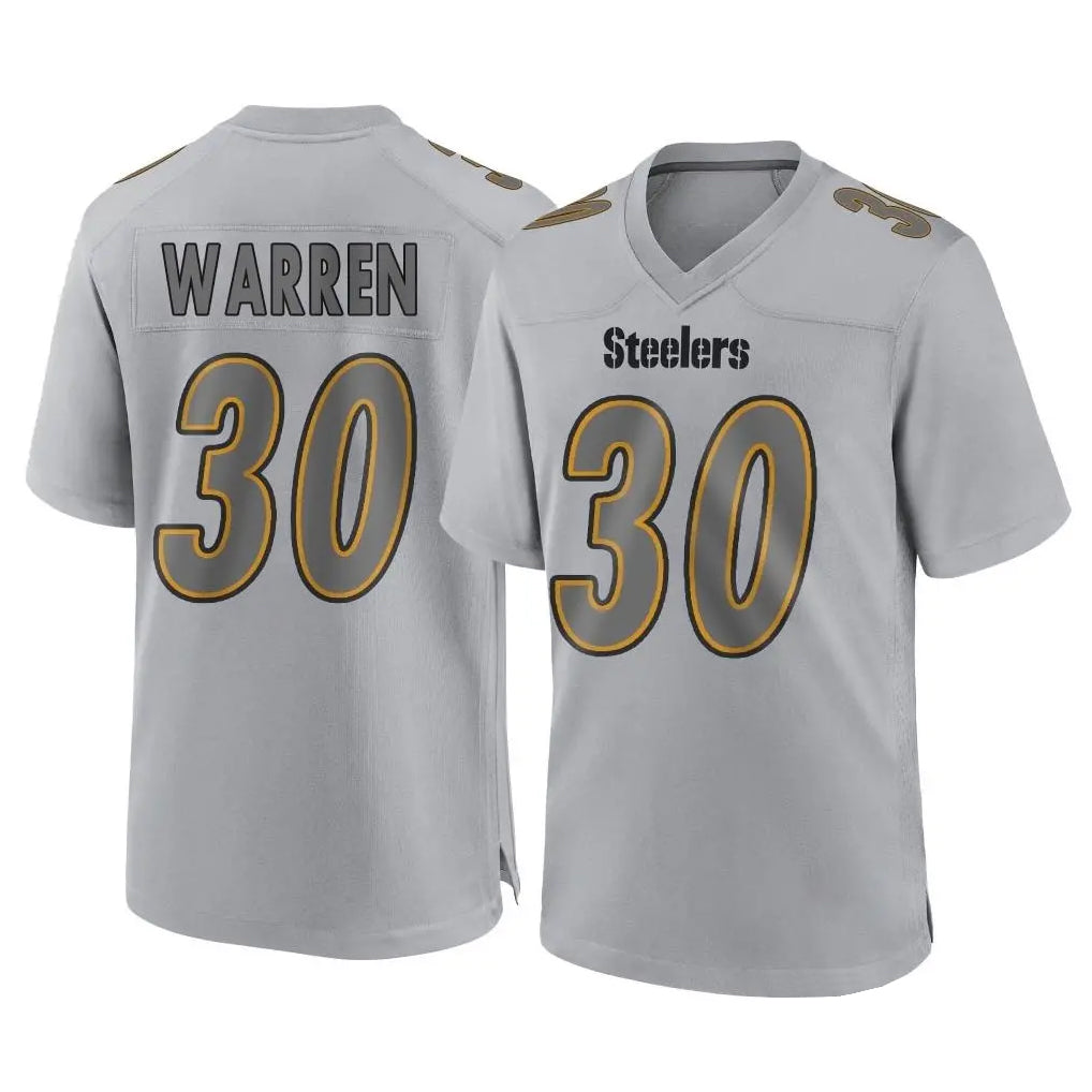 Johmsee P.Steelers #30 Jaylen Warren Player Gray Atmosphere Fashion Home Game Stitched Jerseys