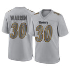 Johmsee P.Steelers #30 Jaylen Warren Player Gray Atmosphere Fashion Home Game Stitched Jerseys