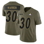 Johmsee P.Steelers #30 Jaylen Warren Player Olive 2025 Salute To Service Limited Home Game Stitched Jerseys