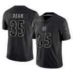 Johmsee P.Steelers #35 Jamel Dean Player Black Reflective Limited Home Game Stitched Jerseys