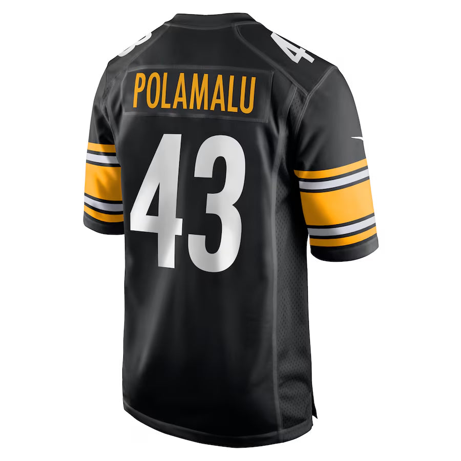 Johmsee P.Steelers #43 Troy Polamalu Player Black Home Game Stitched Jerseys