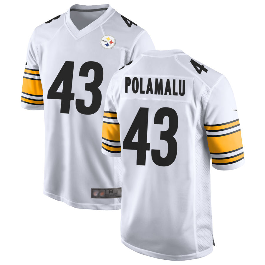Johmsee P.Steelers #43 Troy Polamalu Player White Home Game Stitched Jerseys