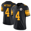 Johmsee P.Steelers #4 DK Metcalf Player Black Limited Color Rush Home Game Stitched Jerseys