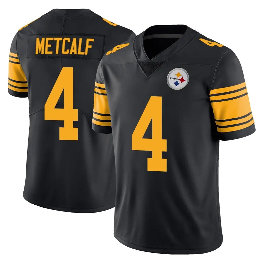 Johmsee P.Steelers #4 DK Metcalf Player Black Limited Color Rush Home Game Stitched Jerseys