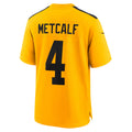 Johmsee P.Steelers #4 DK Metcalf Player Gold Alternate 1933 Throwback Game Stitched Jersey