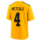 Johmsee P.Steelers #4 DK Metcalf Player Gold Alternate 1933 Throwback Game Stitched Jersey