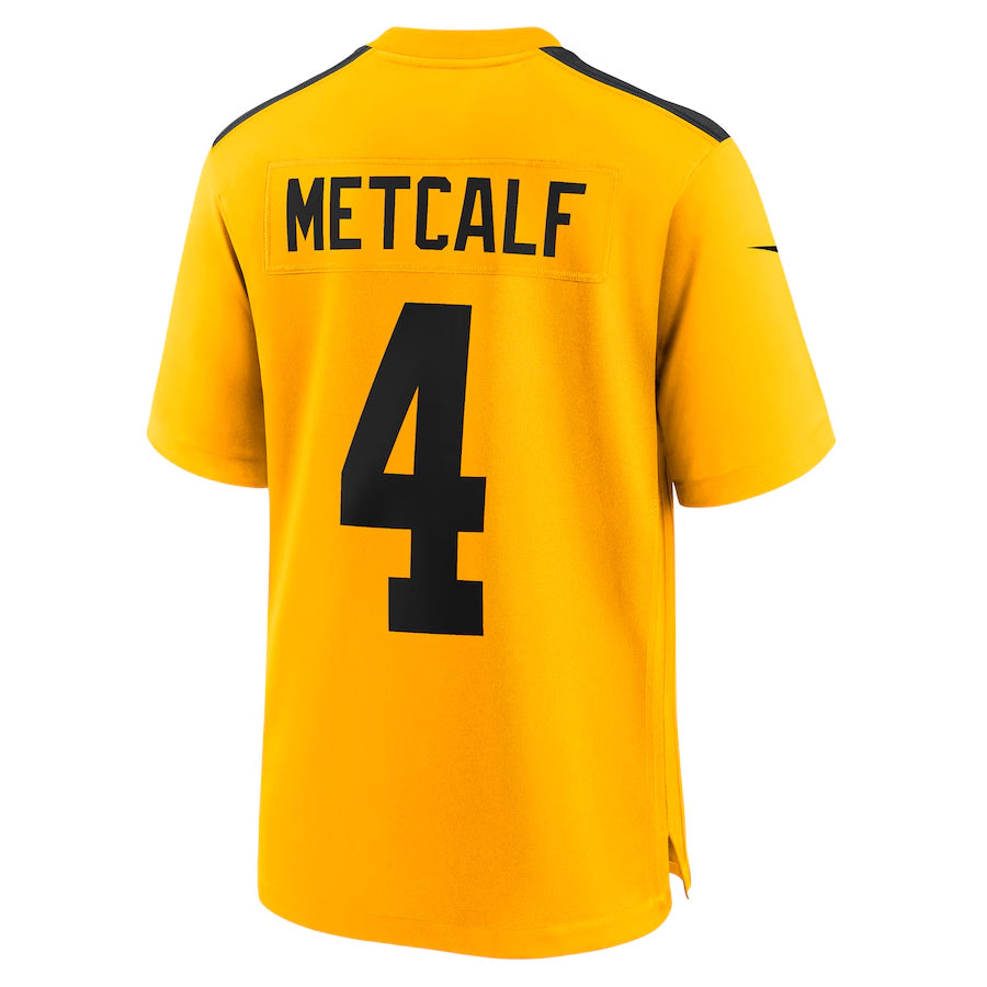 Johmsee P.Steelers #4 DK Metcalf Player Gold Alternate 1933 Throwback Game Stitched Jersey