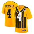 Johmsee P.Steelers #4 DK Metcalf Player Gold Alternate 1933 Throwback Game Stitched Jerseys