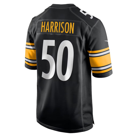 P.Steelers #50 Malik Harrison Black Team Game Stitched American Football Jerseys
