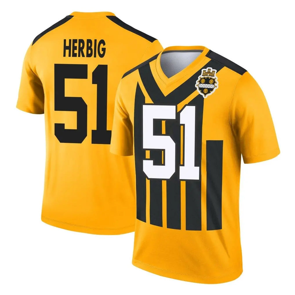 Johmsee P.Steelers #51 Nick Herbig Player Gold Legend Limited 1933 Throwback Performance Home Game Stitched Jerseys