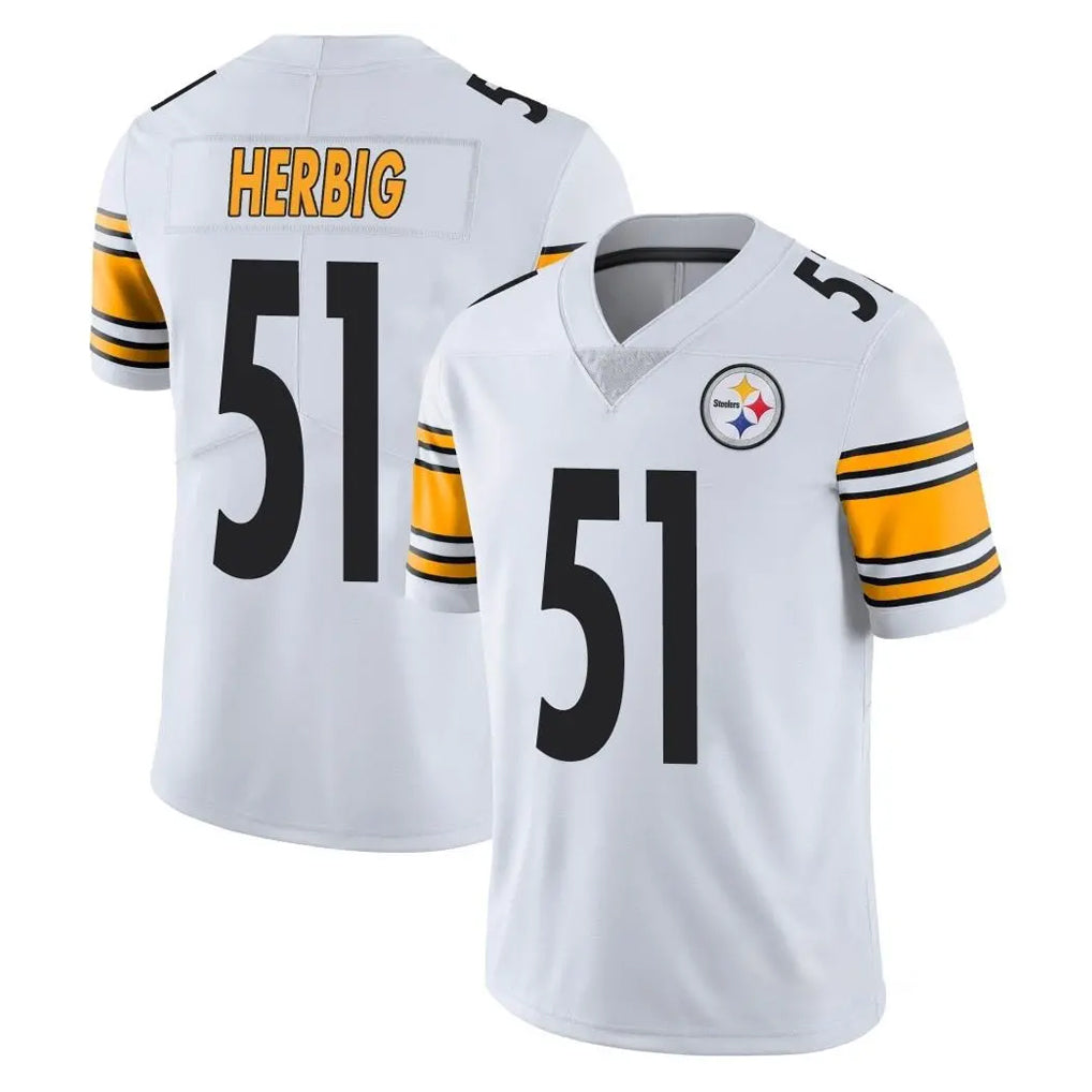 Johmsee P.Steelers #51 Nick Herbig Player White Limited Vapor Untouchable Home Game Stitched Jerseys