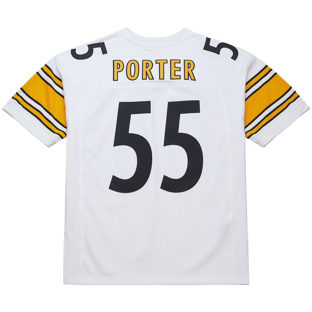 Johmsee P.Steelers #55 Joey Porter Mitchell & Ness White 2005 Authentic Throwback Retired Player Jersey Stitched Puhic