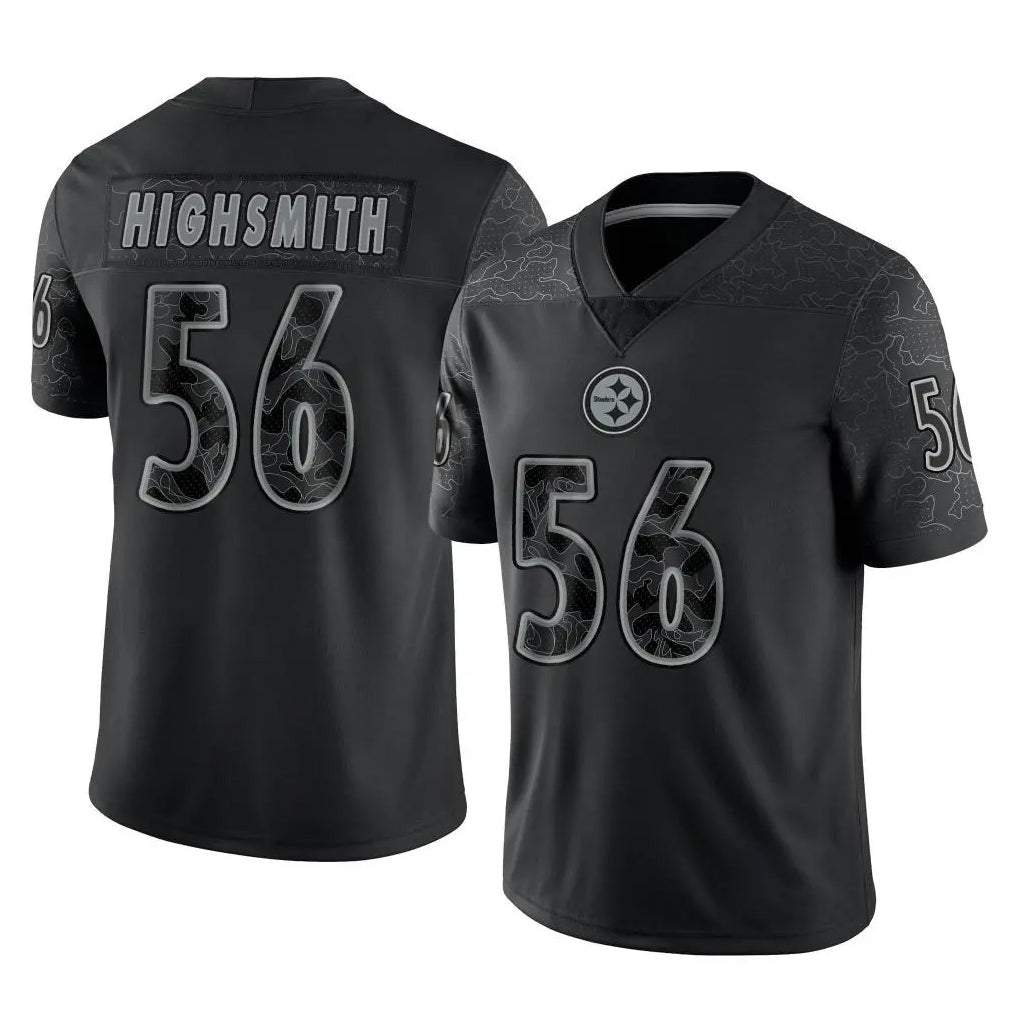 Johmsee P.Steelers #56 Alex Highsmith Player Black Reflective Limited Home Game Stitched Jerseys