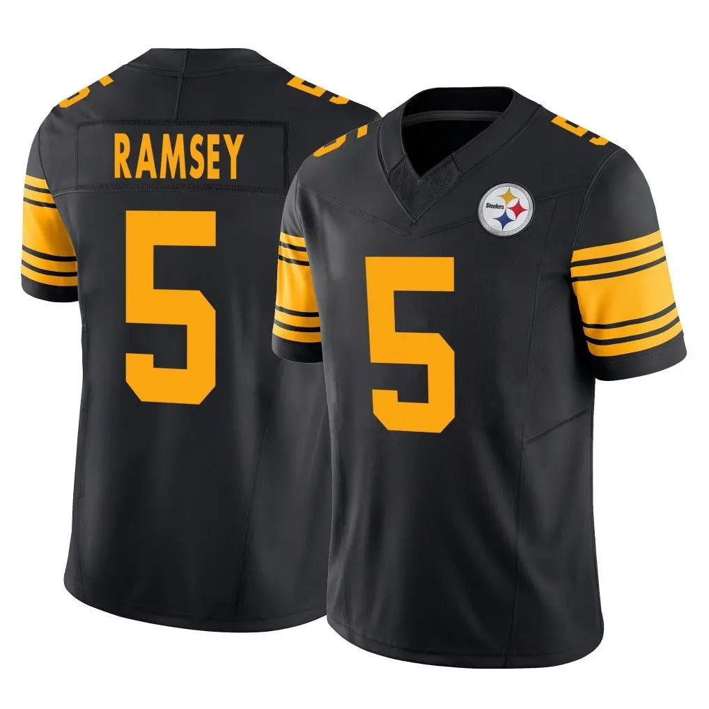 Johmsee P.Steelers #5 Jalen Ramsey Player Black Limited 2nd Alternate Vapor F.U.S.E. Home Game Stitched Jerseys