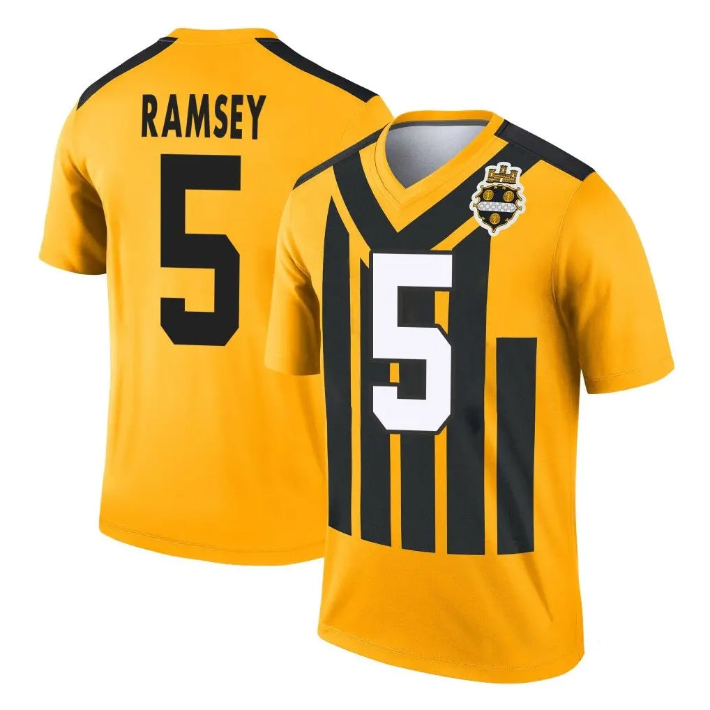 Johmsee P.Steelers #5 Jalen Ramsey Player Gold Legend Limited 1933 Throwback Performance Home Game Stitched Jerseys