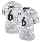 Johmsee P.Steelers #6 Patrick Queen Player Arctic Camo Limited Salute To Service Home Game Stitched Jerseys
