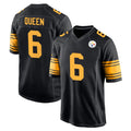 Johmsee P.Steelers #6 Patrick Queen Player Black Color Rush Home Game Stitched Jerseys
