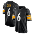 Johmsee P.Steelers #6 Patrick Queen Player Black Home Game Stitched Jerseys