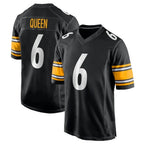Johmsee P.Steelers #6 Patrick Queen Player Black Home Game Stitched Jerseys