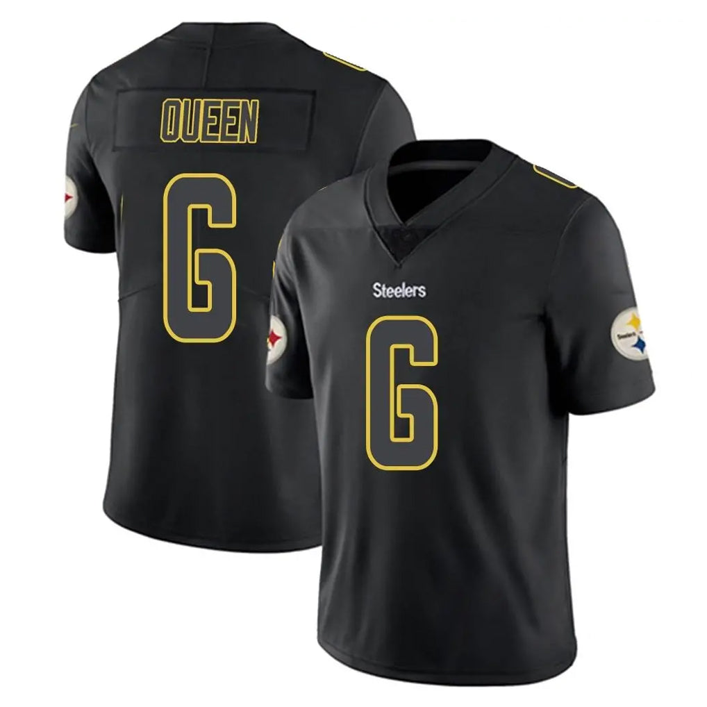 Johmsee P.Steelers #6 Patrick Queen Player Black Impact Limited Home Game Stitched Jerseys