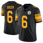 Johmsee P.Steelers #6 Patrick Queen Player Black Limited Color Rush Home Game Stitched Jerseys