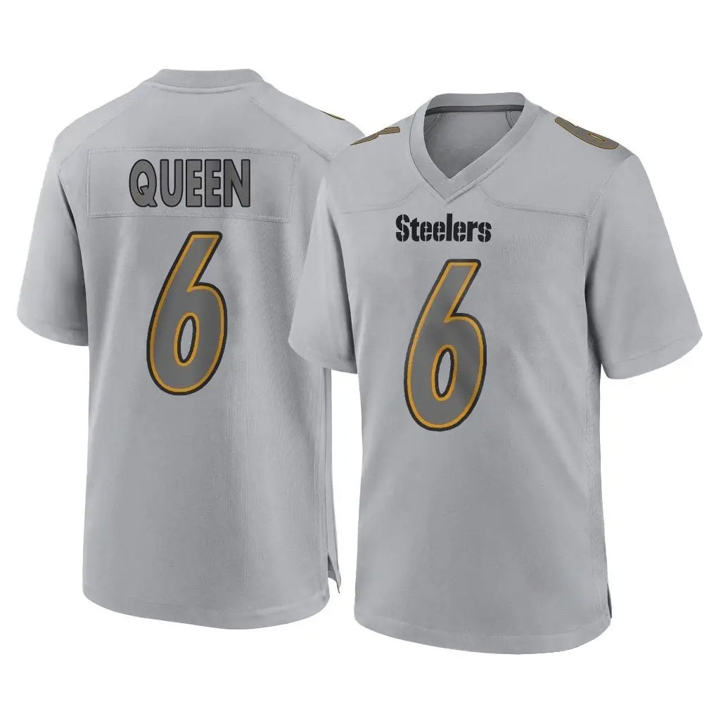 Johmsee P.Steelers #6 Patrick Queen Player Gray Atmosphere Fashion Home Game Stitched Jerseys