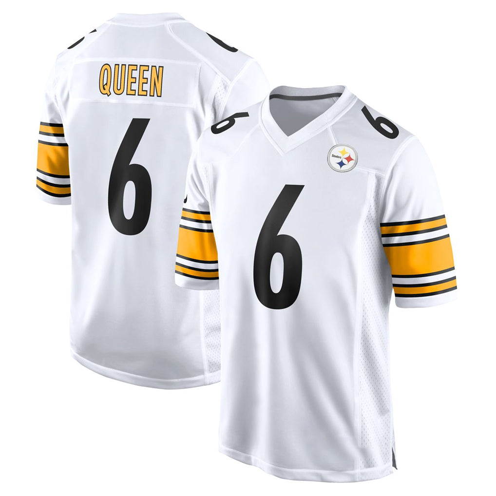 Johmsee P.Steelers #6 Patrick Queen Player White Home Game Stitched Jerseys