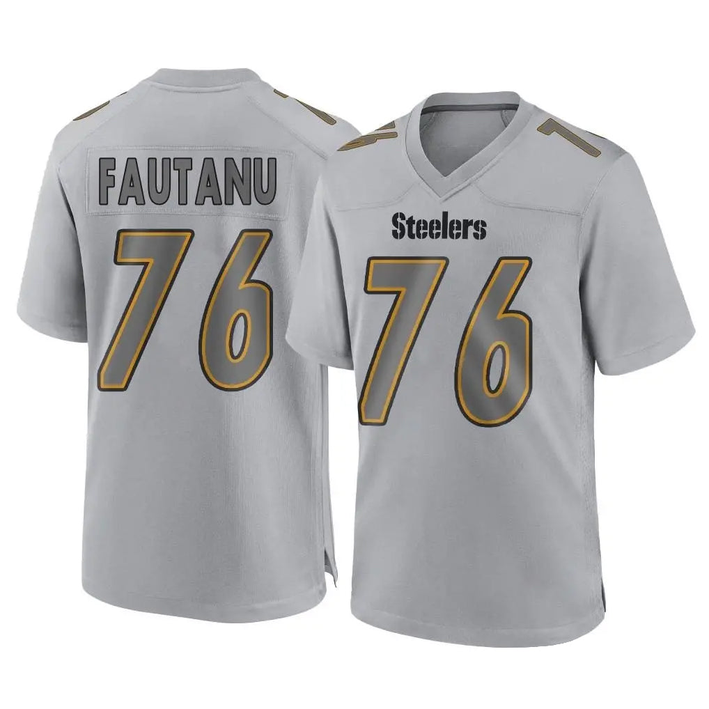 Johmsee P.Steelers #76 Troy Fautanu Player Gray Atmosphere Fashion Home Game Stitched Jerseys