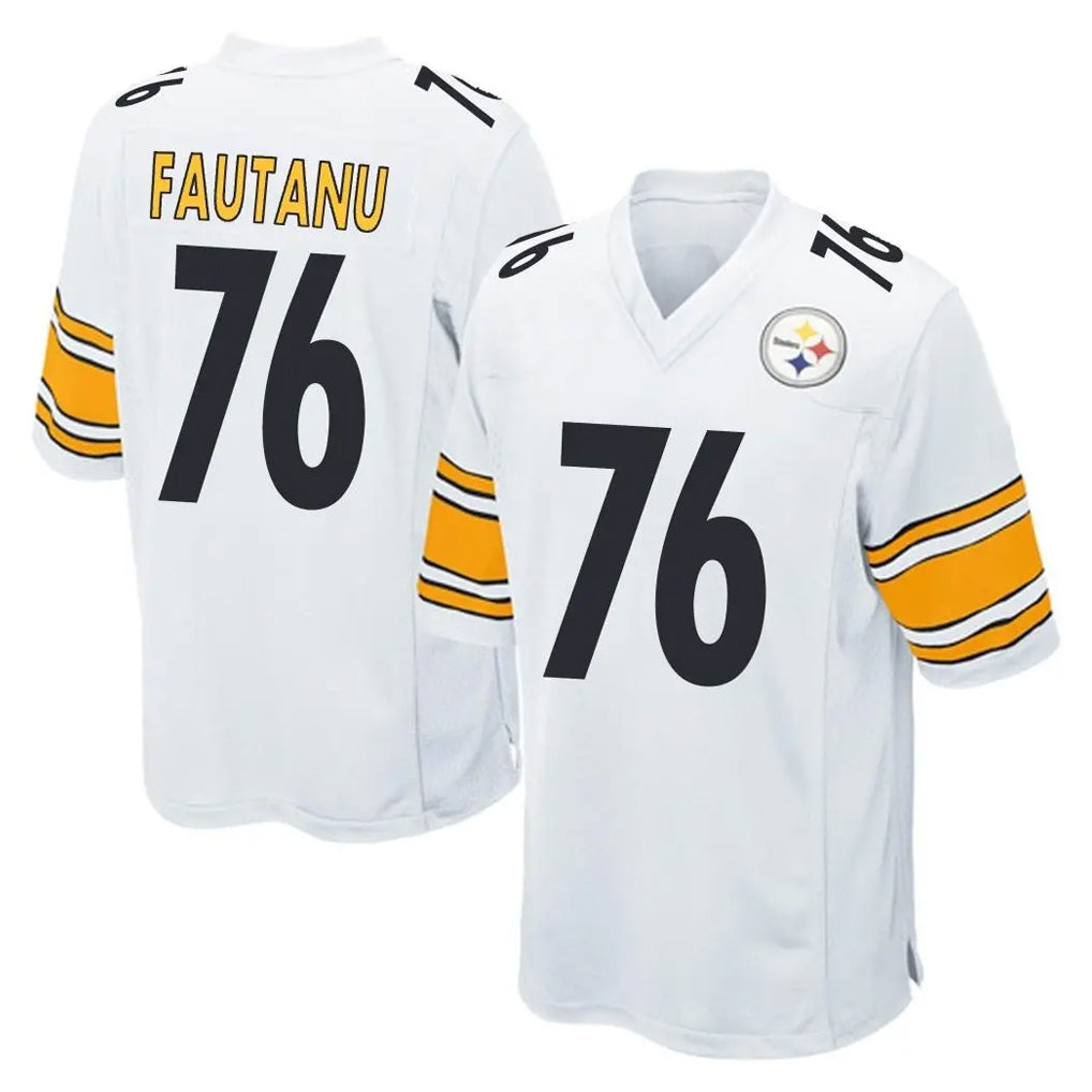 Johmsee P.Steelers #76 Troy Fautanu Player White Home Game Stitched Jerseys