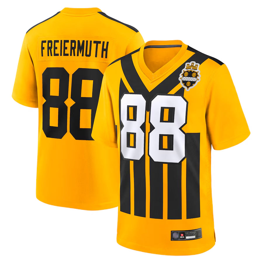 Johmsee P.Steelers #88 Pat Freiermuth Player Gold Alternate 1933 Throwback Game Stitched Jersey