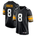 Johmsee P.Steelers #8 Aaron Rodgers Player Black Home Limited Stitched Jerseys