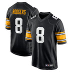 Johmsee P.Steelers #8 Aaron Rodgers Player Black Home Limited Stitched Jerseys