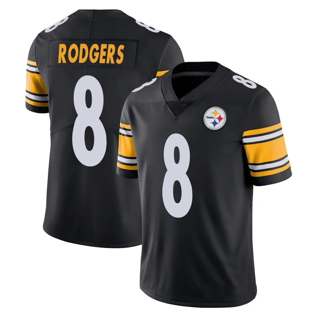 Johmsee P.Steelers #8 Aaron Rodgers Player Black Limited Vapor Untouchable Home Game Stitched Jerseys