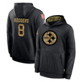 Johmsee P.Steelers #8 Aaron Rodgers Player Black Salute to Service Hoodies Limited Game Stitched Jerseys